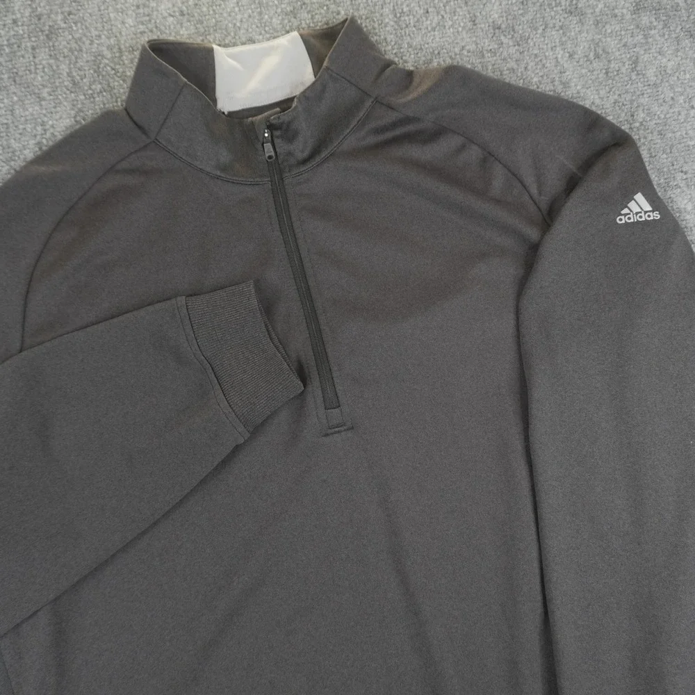 Adidas Golf Quarter Zip Pullover Mens Large Gray‎ Performance Mock Neck RN 88387